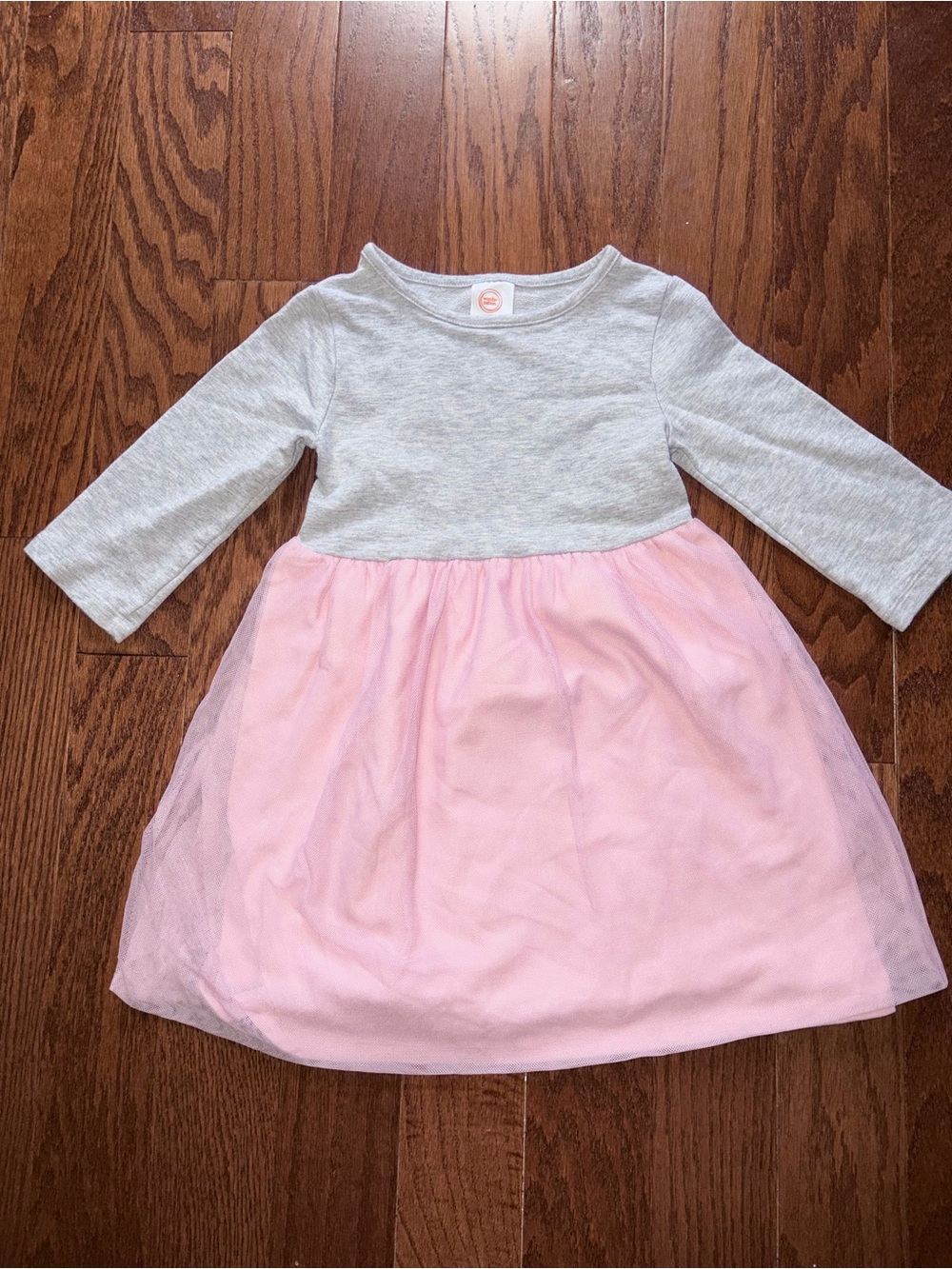 wonder nation Grey Top Pink Tulle Skirt Dress